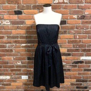 White House Black Market Black Silk Strapless Party Dress Size 4